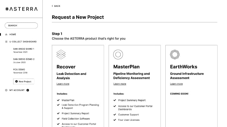 ASTERRA portal wireframe 3