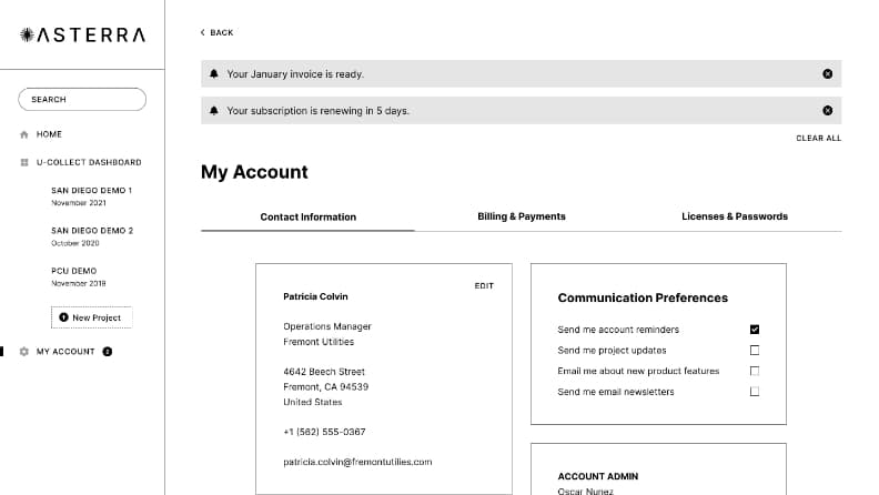 ASTERRA portal wireframe 7