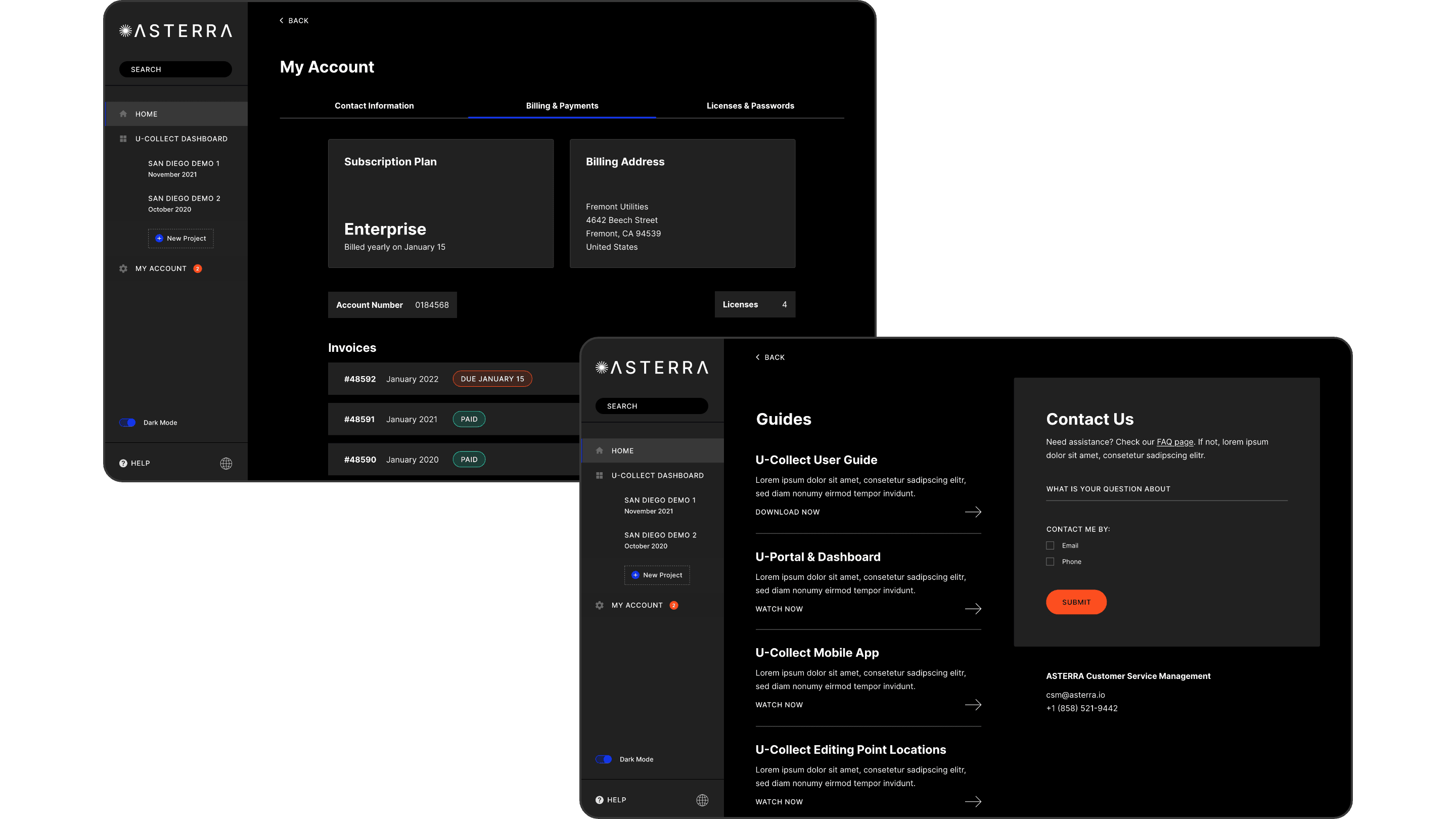 ASTERRA portal tablet mockup b